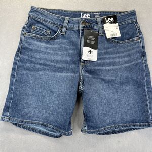 Lee Womens Blue Regular Fit Mid Rise Summer Sky Short SZ 6 M NWT Summer Sky